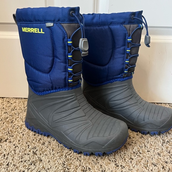 Merrell Other - Merrell Kids Blue and Gray Waterproof Snow Boots